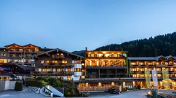 Outside view of the Riederalm at night in Saalfelden Outside view of the Riederalm at night in Saalfelden